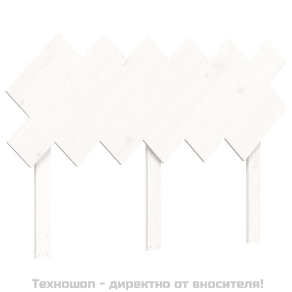 Легло за възрастни с табла, бяло, двойно, масивно дърво