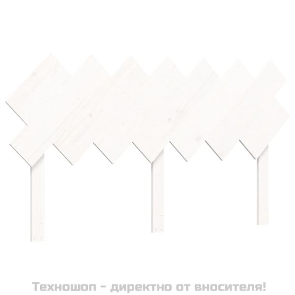 Легло за възрастни с табла, бяло, King Size, масивно дърво