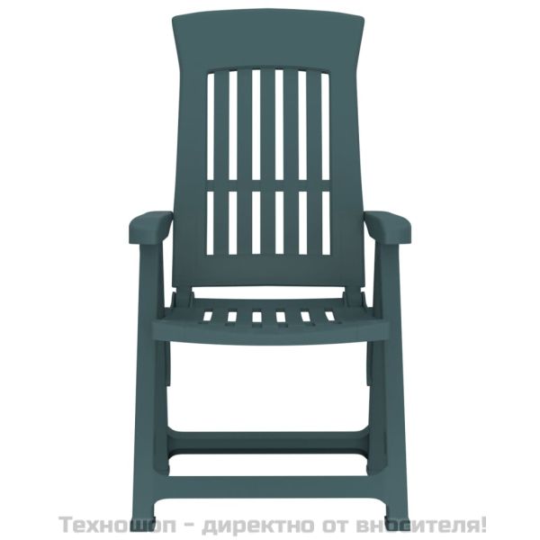 Градински накланящи се столове, 2 бр, зелени, PP