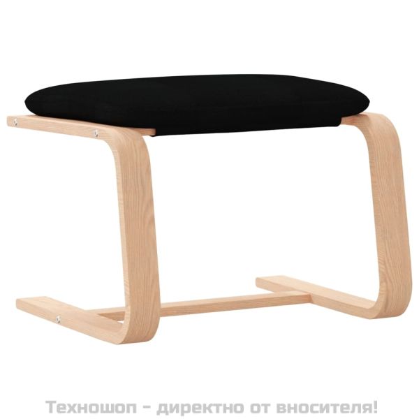 Табуретка, черна, 51x41x40 см, плат