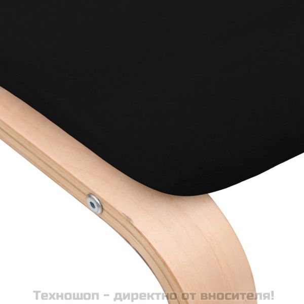 Табуретка, черна, 51x41x40 см, плат