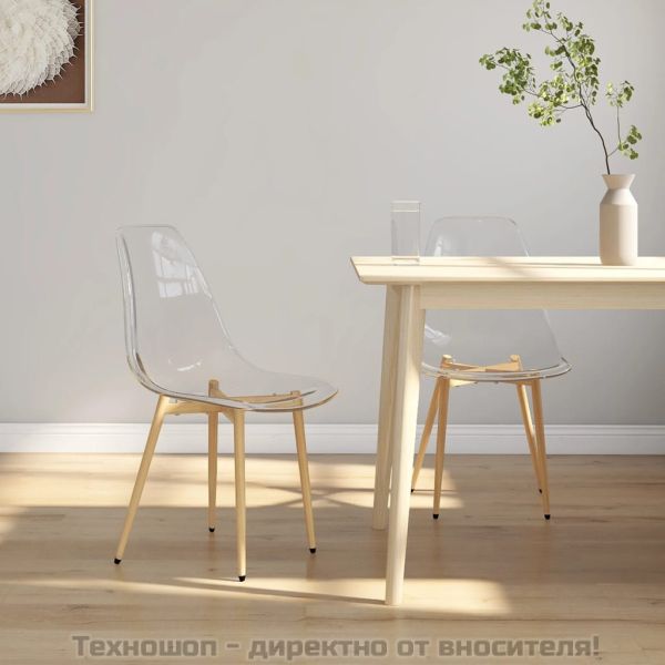 Трапезни столове, 2 бр, прозрачни, PET