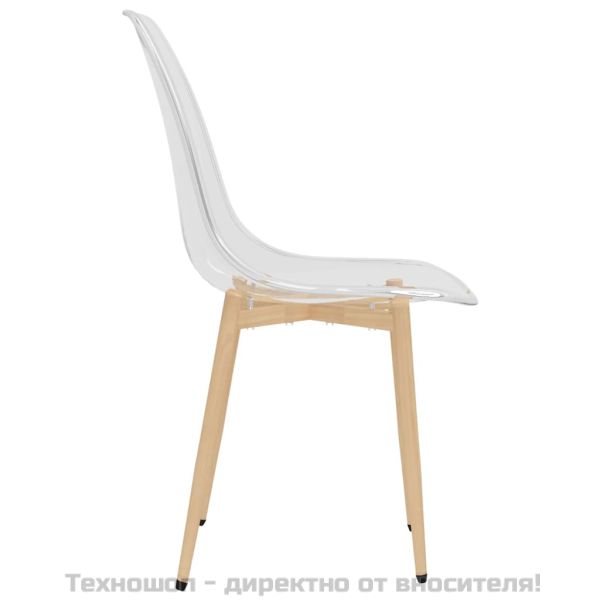 Трапезни столове, 2 бр, прозрачни, PET