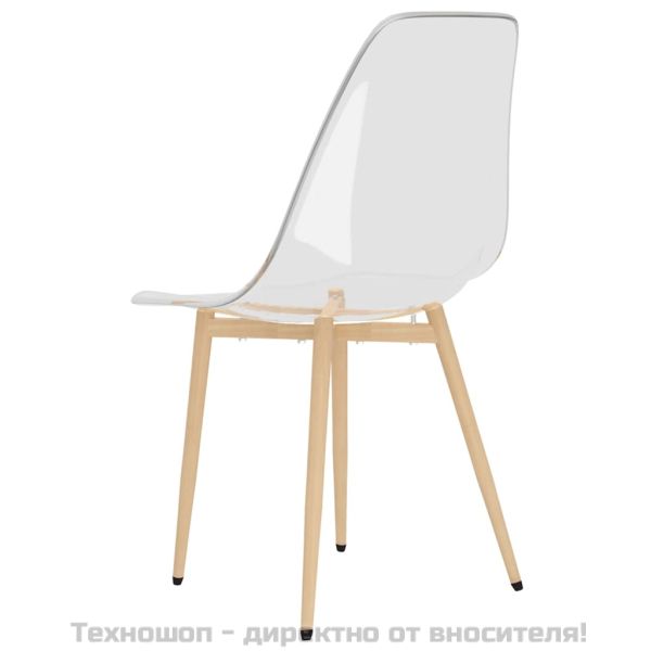 Трапезни столове, 2 бр, прозрачни, PET