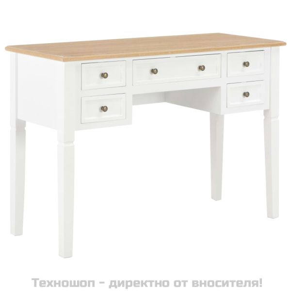 Писалище, бяло, 109,5x45x77,5 см, дърво