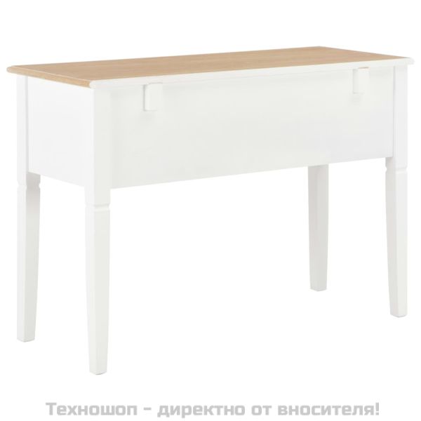 Писалище, бяло, 109,5x45x77,5 см, дърво