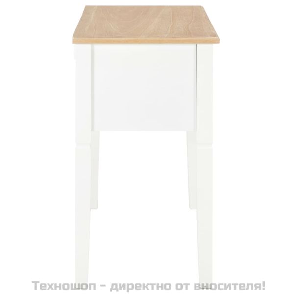 Писалище, бяло, 109,5x45x77,5 см, дърво
