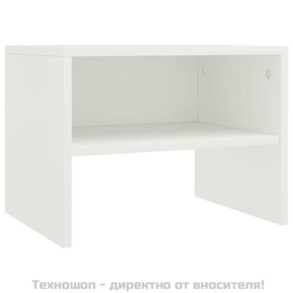 Нощно шкафче, бяло, 40x30x30 см, инженерно дърво
