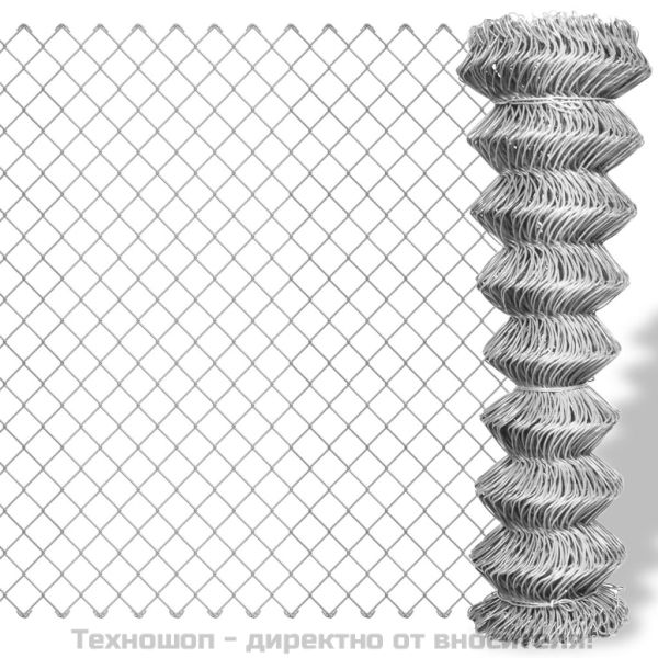Плетена оградна мрежа поцинкована стомана 25x1,25 м сребриста