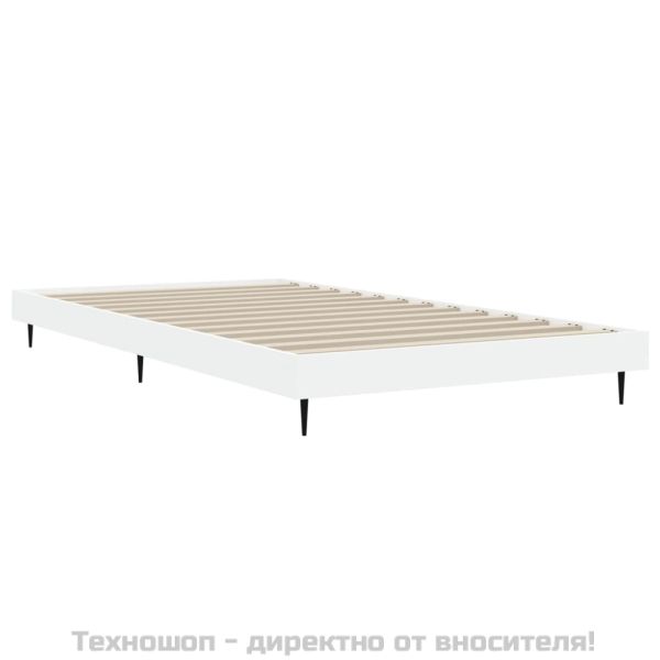 Рамка за легло, бяла, 90x200 см, масивно дърво