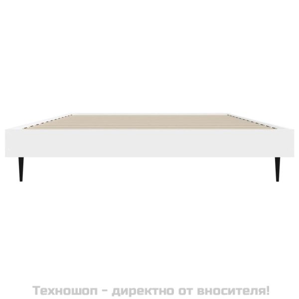 Рамка за легло, бяла, 90x200 см, масивно дърво