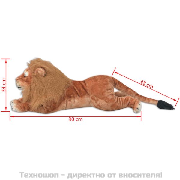 Плюшена детска играчка лъв кафява XXL