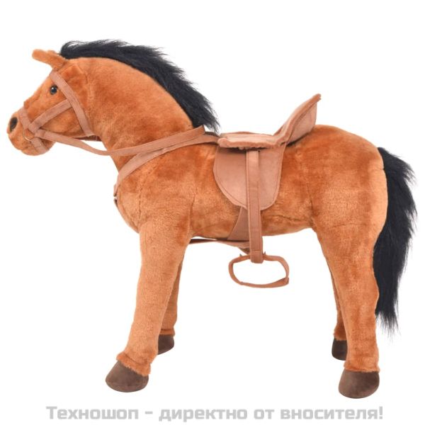 Плюшено детско конче за яздене, кафяво