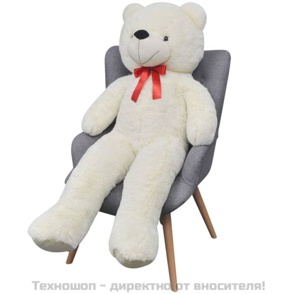 Плюшена играчка мече, бяла, 242 см