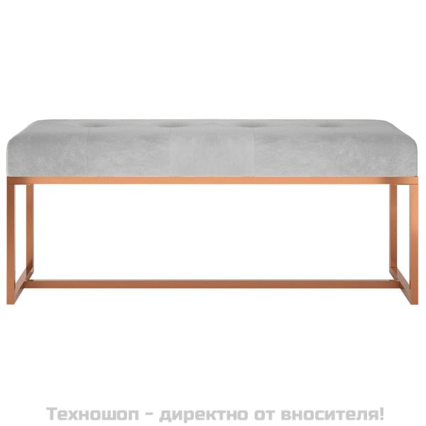 Пейка, сива, 110x36x45 см, кадифе