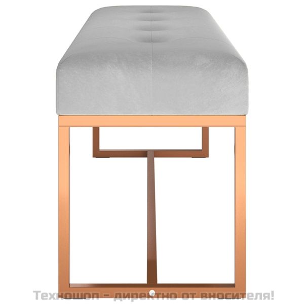 Пейка, сива, 110x36x45 см, кадифе