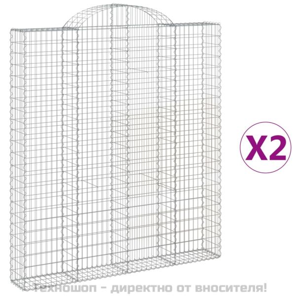 Габионни кошници арка 2 бр 200x30x220/240 см поцинковано желязо
