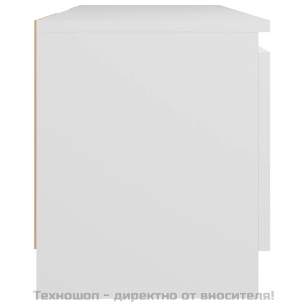 ТВ шкаф с LED осветление, бял, 120x30х36 см