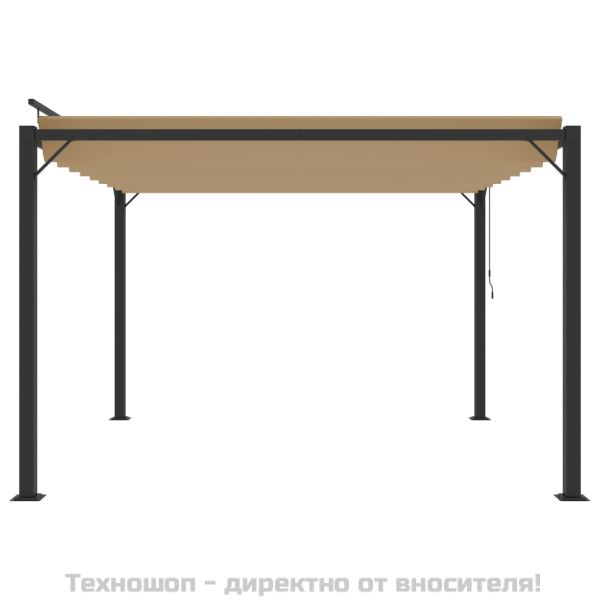 Беседка с жалузен покрив, 3x3 м, таупе, плат и алуминий