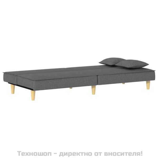 Разтегателен диван, тъмносив, плат