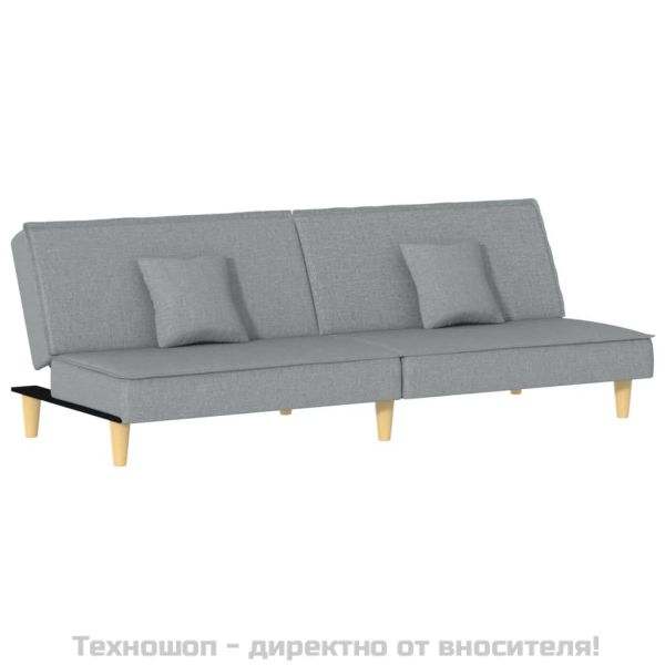 Разтегателно канапе, светлосиво, плат