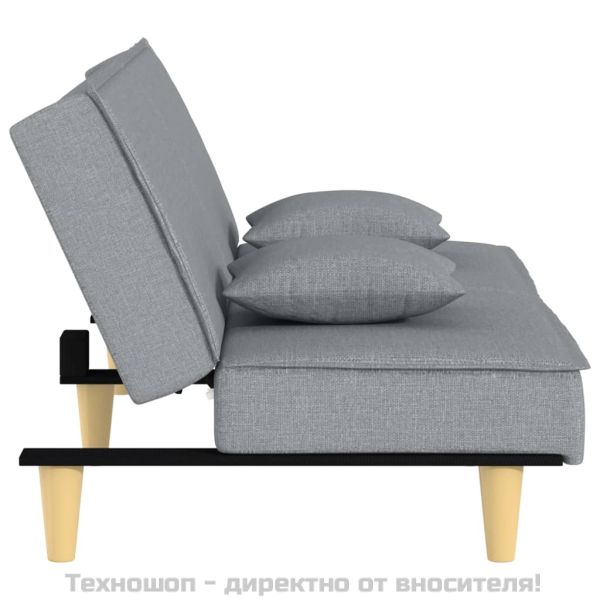 Разтегателно канапе, светлосиво, плат
