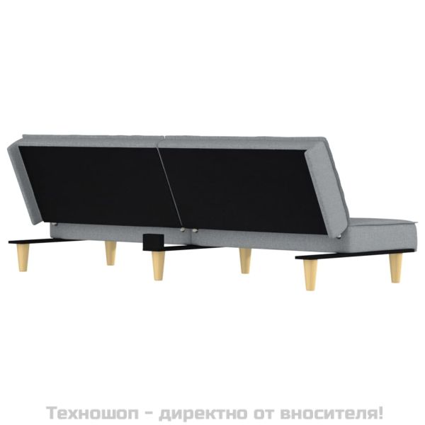 Разтегателно канапе, светлосиво, плат