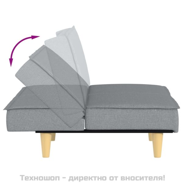 Разтегателно канапе, светлосиво, плат