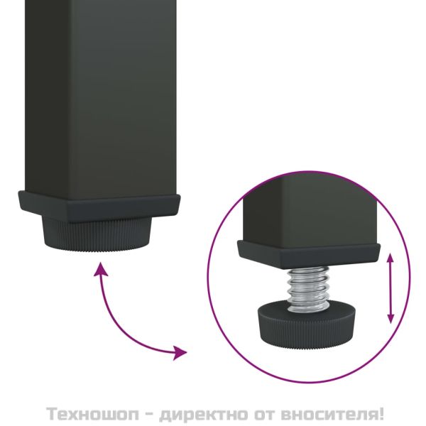 Сайдборд, черен, 75x35x105 см, стъкло и стомана