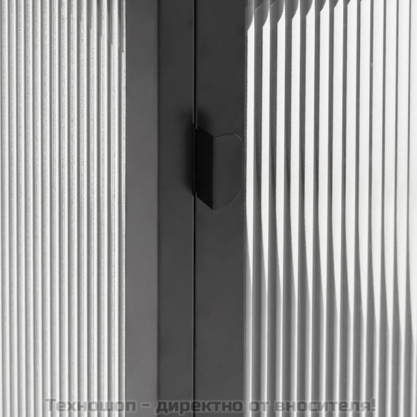 Сайдборд, черен, 105x35x70 см, стъкло и стомана