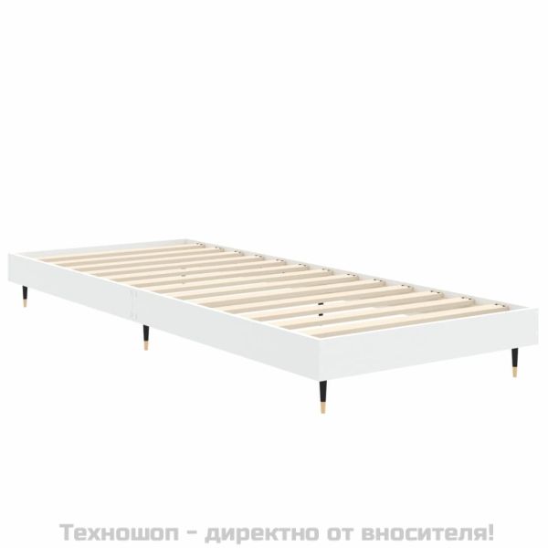 Рамка за легло, бяла, 75x190 см, инженерно дърво