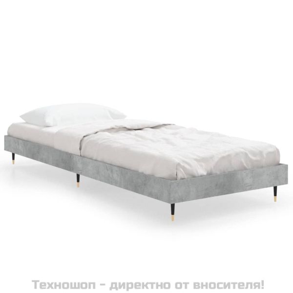 Рамка за легло, бетонно сиво, 75x190 см, инженерно дърво