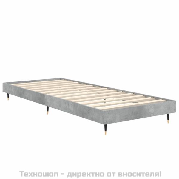Рамка за легло, бетонно сиво, 75x190 см, инженерно дърво
