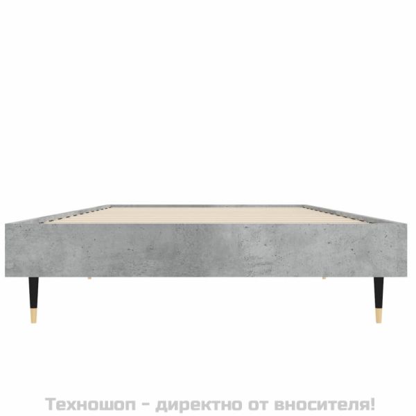 Рамка за легло, бетонно сиво, 75x190 см, инженерно дърво