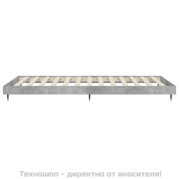 Рамка за легло, бетонно сиво, 75x190 см, инженерно дърво