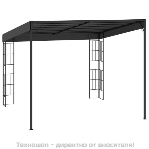 Шатра за стенен монтаж, 3x3 м, антрацит, текстил