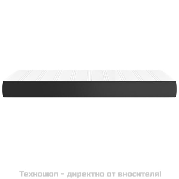 Матрак с покет пружини средна твърдост черен 90x190x20 см изкуствена кожа