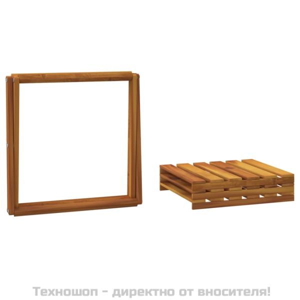 3-етажна сгъваема етажерка кафява 43x31x63 см масивна акация