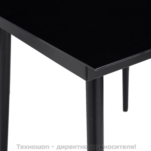 Градински трапезен комплект от 5 части, черeн, PVC ратан