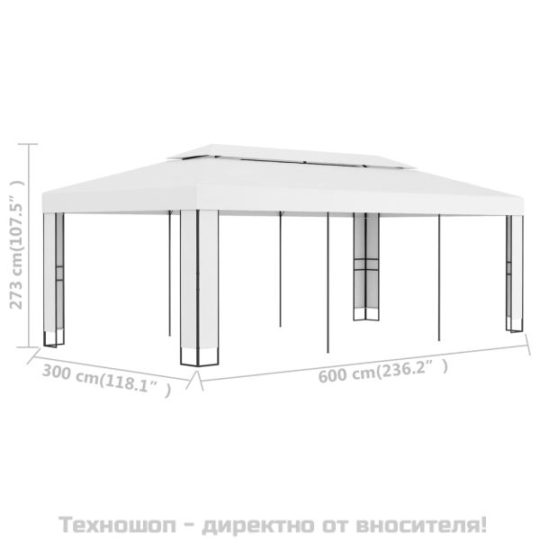 Шатра с двоен покрив, 3х6 м, бяла