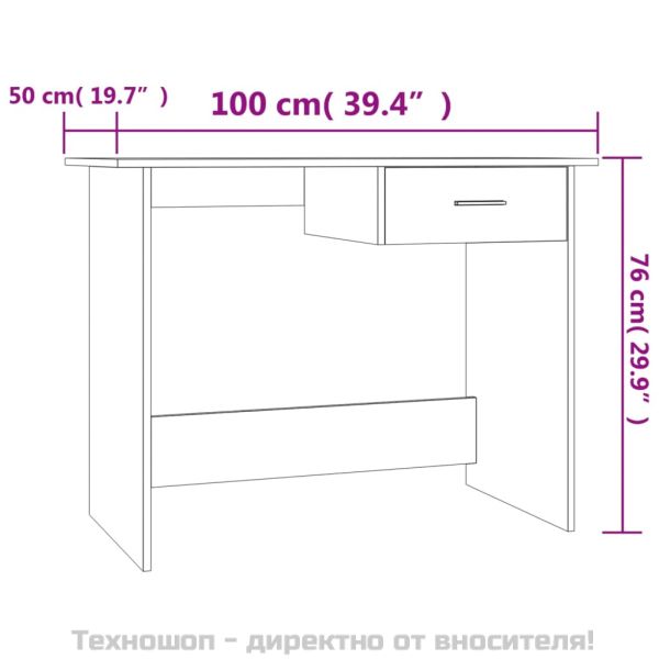 Бюро, бетонно сиво, 100x50x76 см, ПДЧ