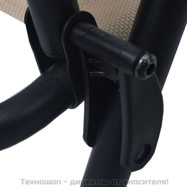 Сгъваеми градински столове, 2 бр, textilene, кремави