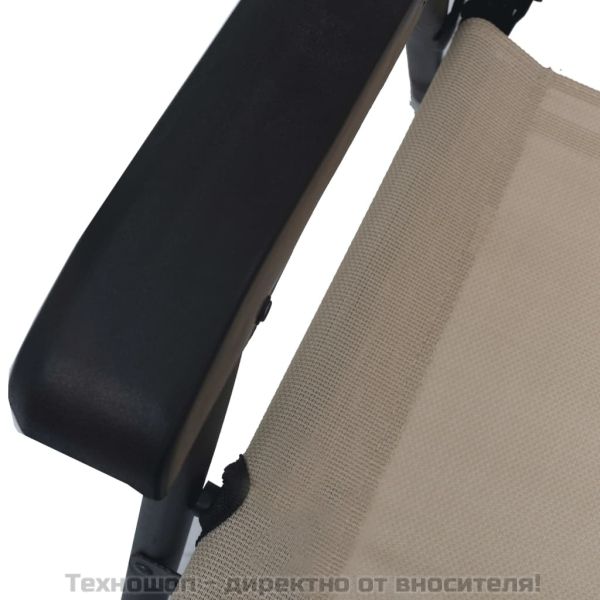 Сгъваеми градински столове, 2 бр, textilene, кремави