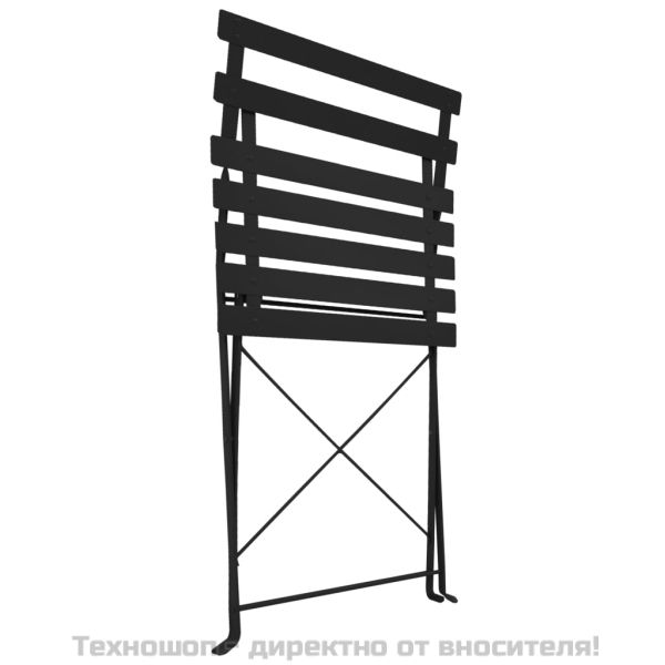 Бистро комплект, 3 части, стомана, черен