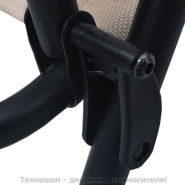 Сгъваеми градински столове, 2 бр, textilene, таупе