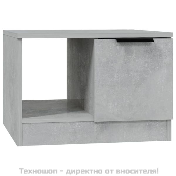 Маса за кафе, бетонно сива, 50x50x36 см, инженерно дърво