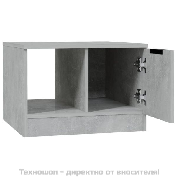 Маса за кафе, бетонно сива, 50x50x36 см, инженерно дърво