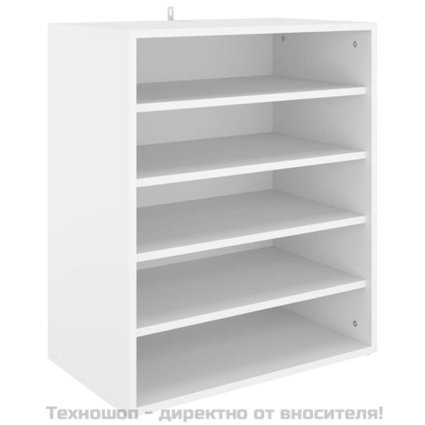 Шкаф за обувки, бял, 60x35x70 см, инженерно дърво