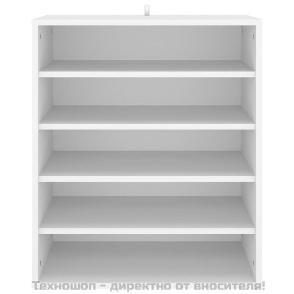 Шкаф за обувки, бял, 60x35x70 см, инженерно дърво