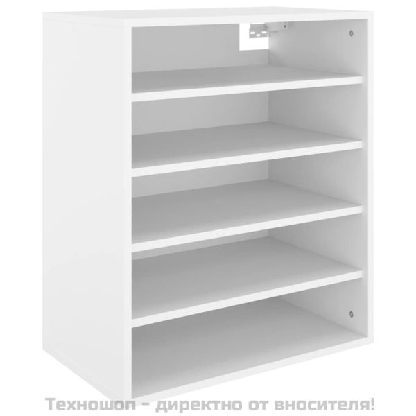 Шкаф за обувки, бял, 60x35x70 см, инженерно дърво